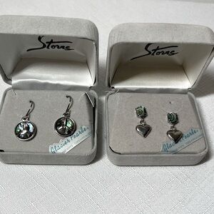 Glacier Pearl Silver Earrings. Two pair. New. Box included. Hypoallergenic posts